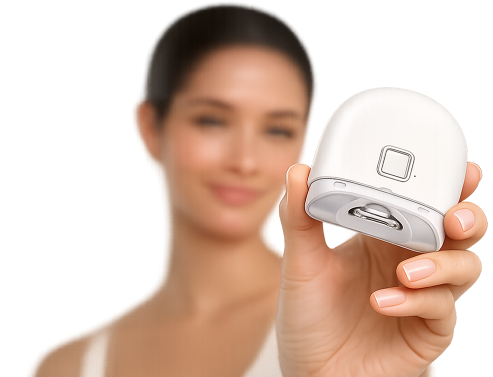 Modern nail care product held in hand